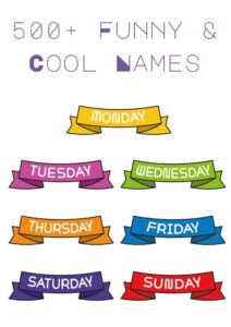 Funny Names for the Days of the Week